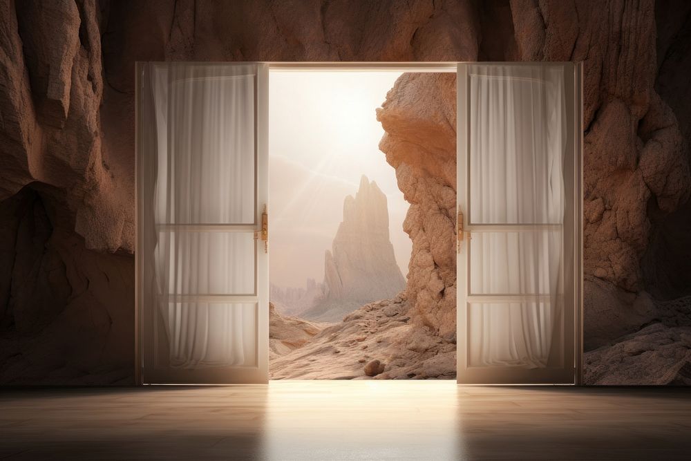  Canyon door architecture building. AI generated Image by rawpixel.