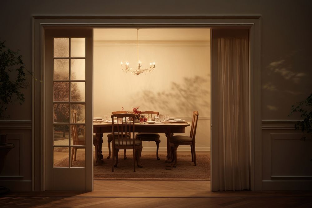  Dining room door architecture furniture. AI generated Image by rawpixel.