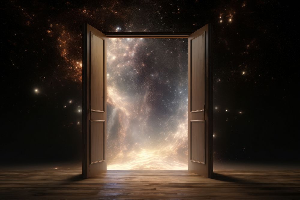  Galaxy door astronomy lighting. AI generated Image by rawpixel.