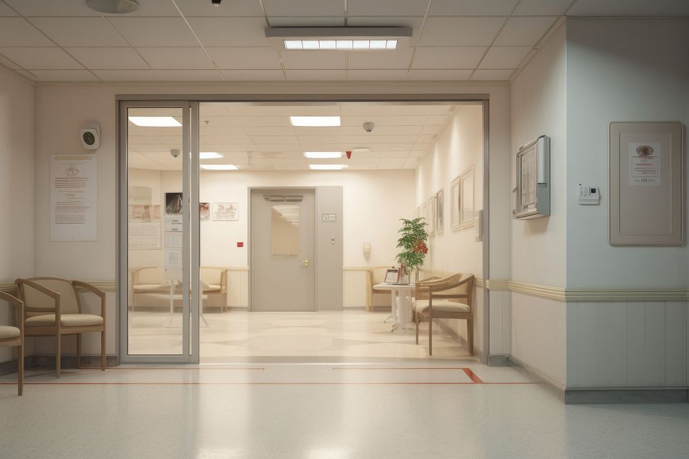  Hospital hospital door architecture. AI generated Image by rawpixel.