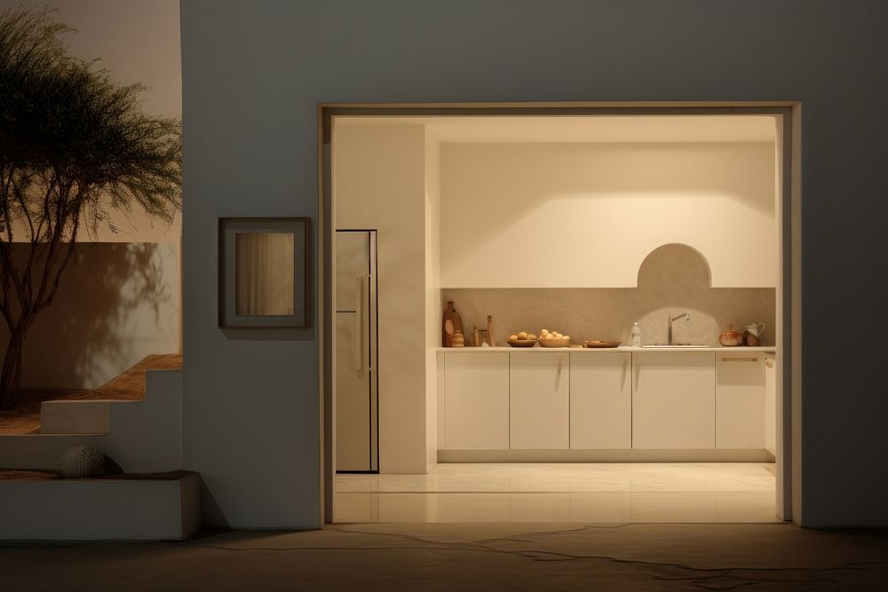  Kitchen door furniture lighting. AI generated Image by rawpixel.