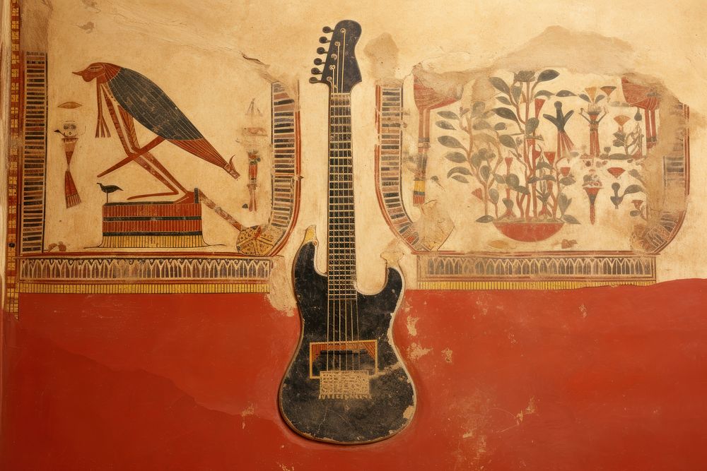 Guitar painting guitar ancient.