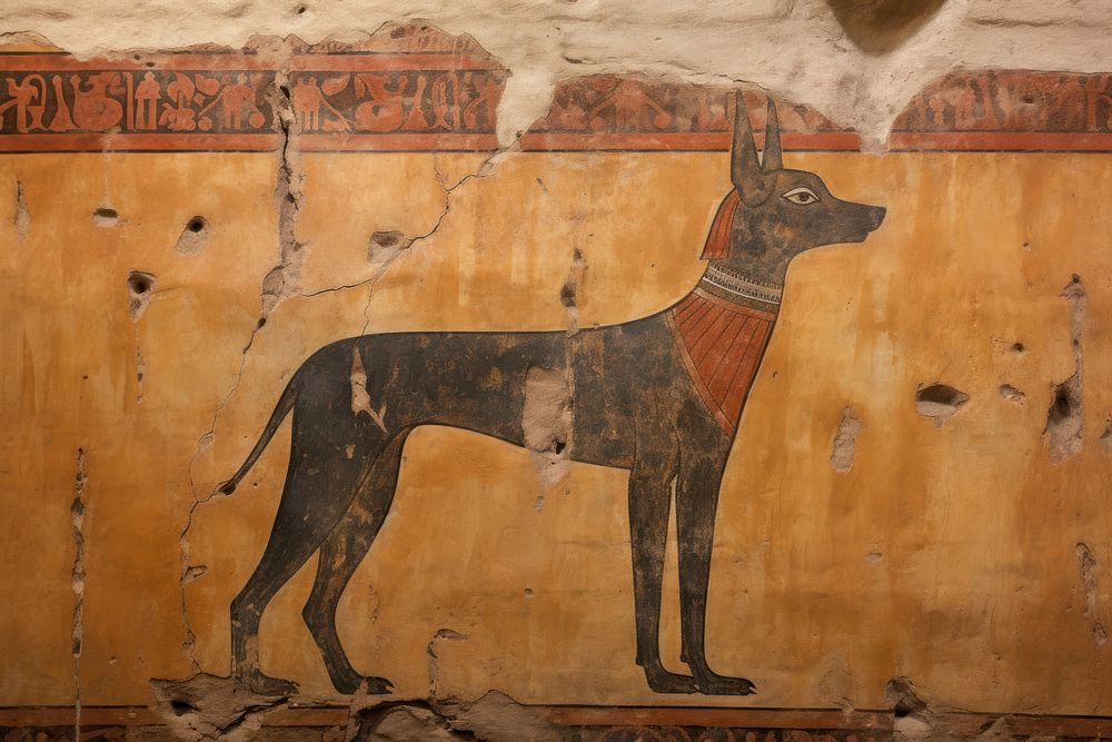 Egyptian painting ancient animal.