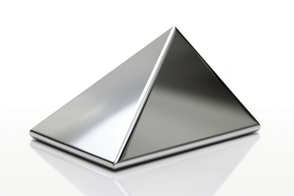 Parallelogram pyramid white background architecture.