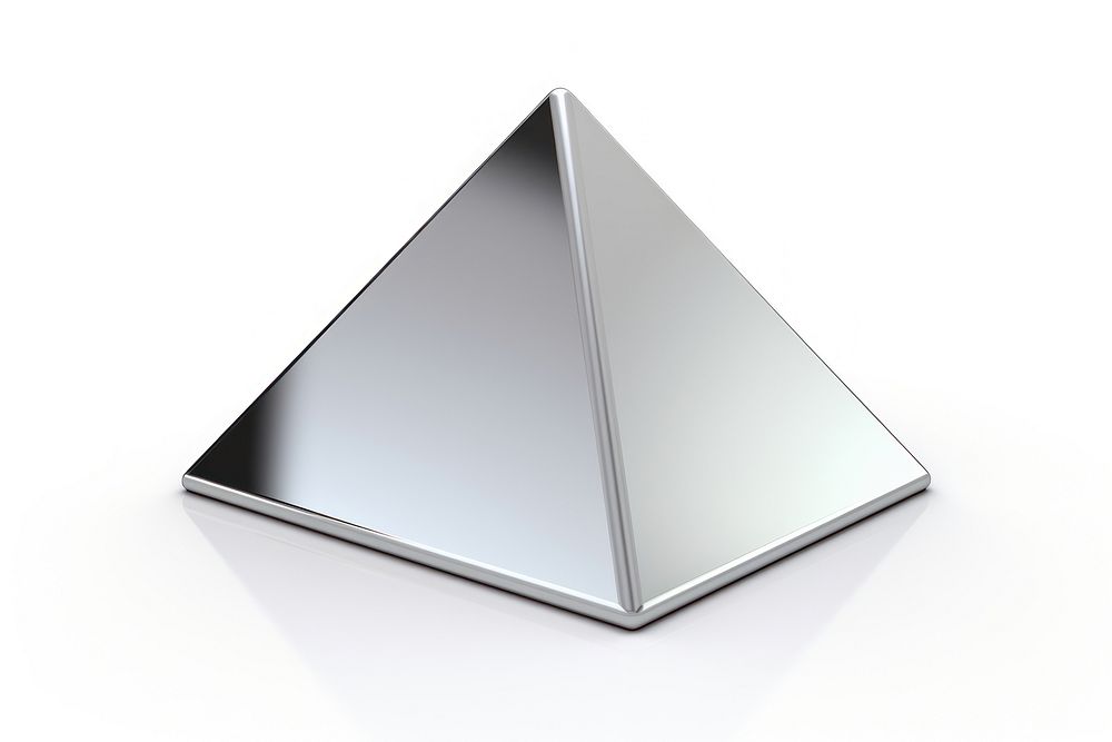 Trapezoid pyramid white background architecture.