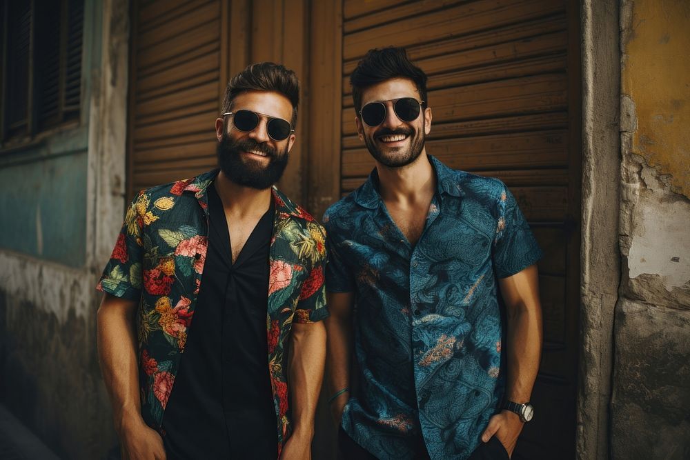 Bearded men sunglasses portrait smiling. AI generated Image by rawpixel.