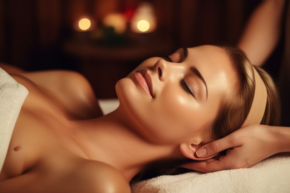 Massage adult woman spa.