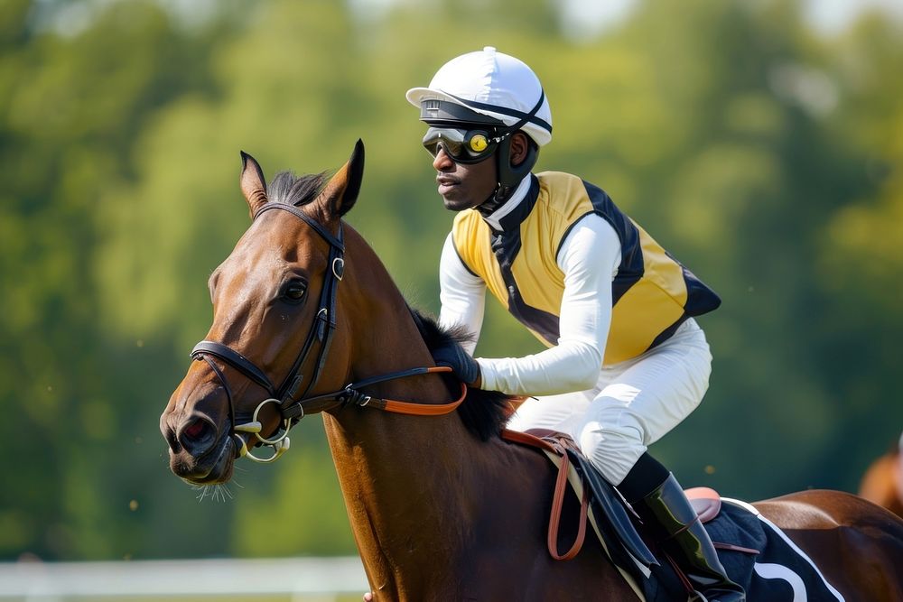 Black man horse competition racing. | Premium Photo - rawpixel