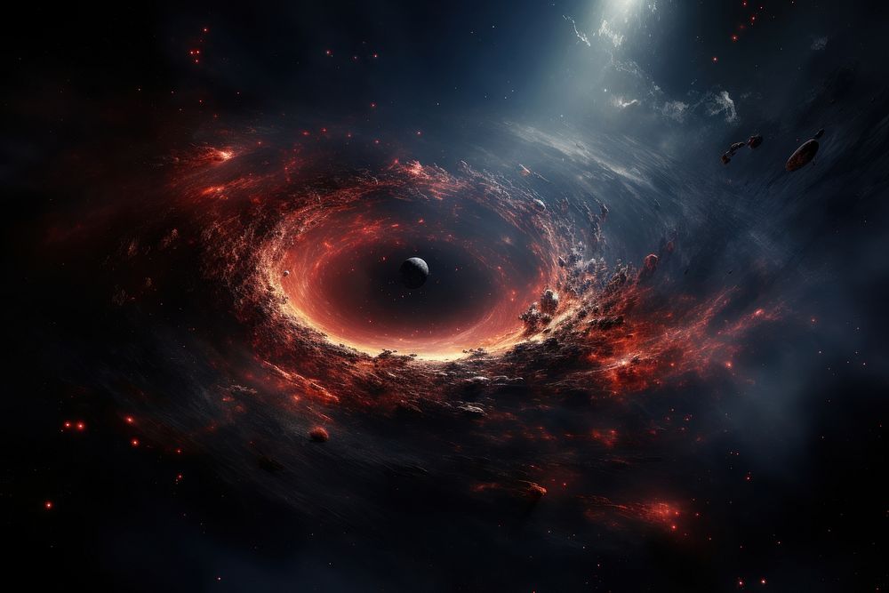  Black hole space astronomy universe. AI generated Image by rawpixel.