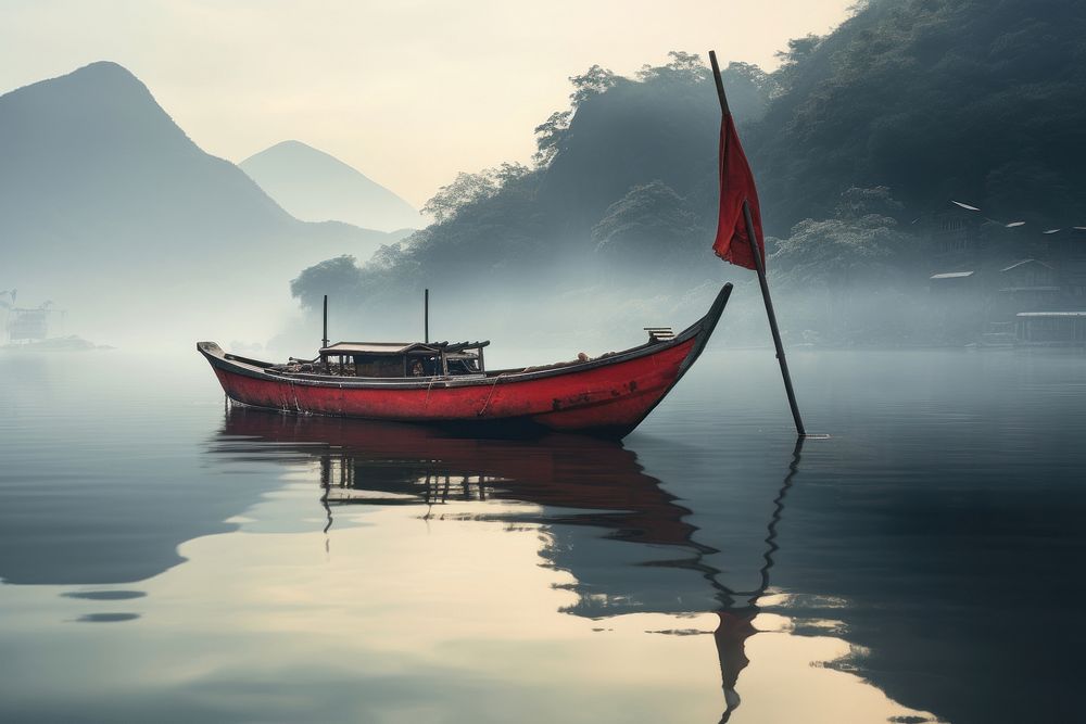 Boat chinese Style boat watercraft sailboat.