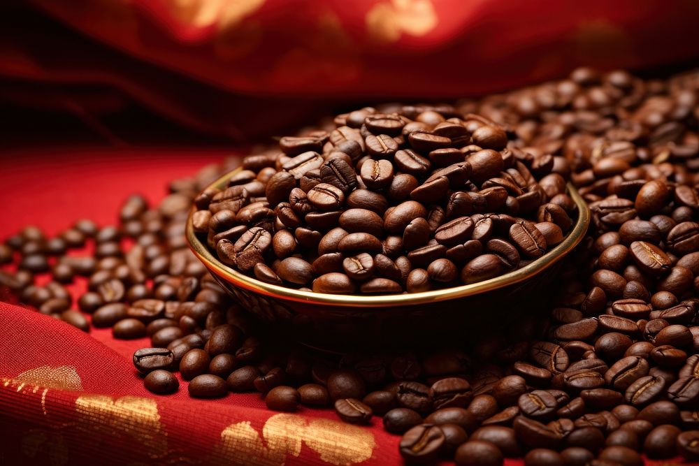 Chinese New Year style of Coffee beans coffee red coffee beans.