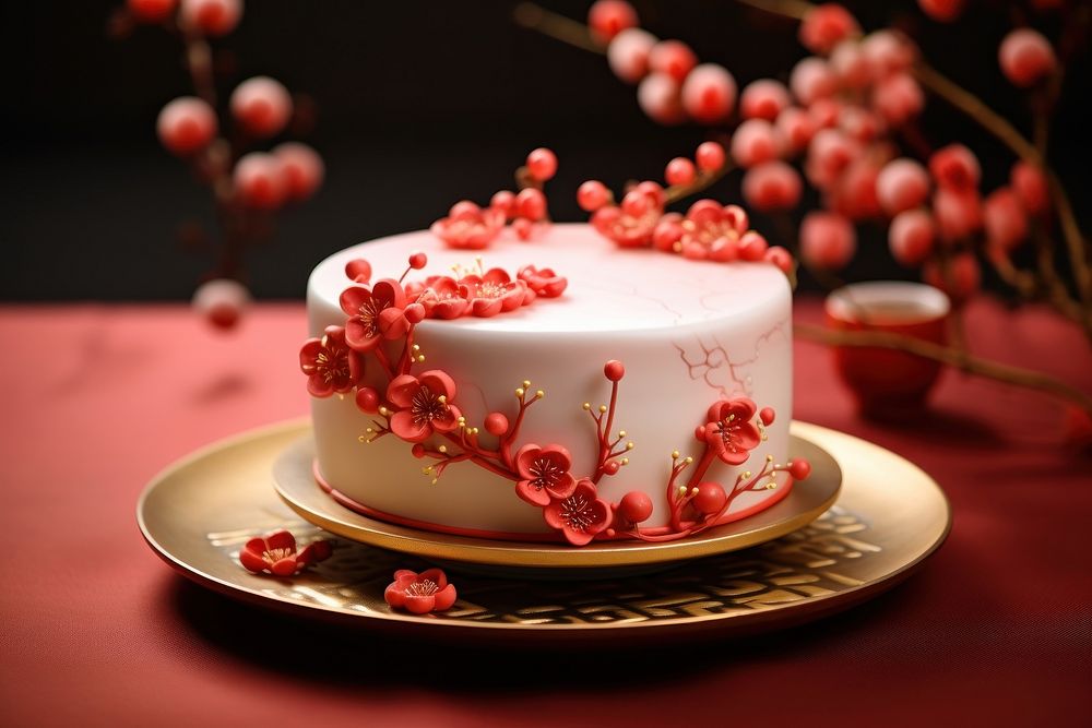 Chinese New Year style of Cake cake dessert plant.