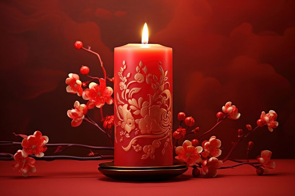 Chinese New Year style of Candle candle red chinese new year.