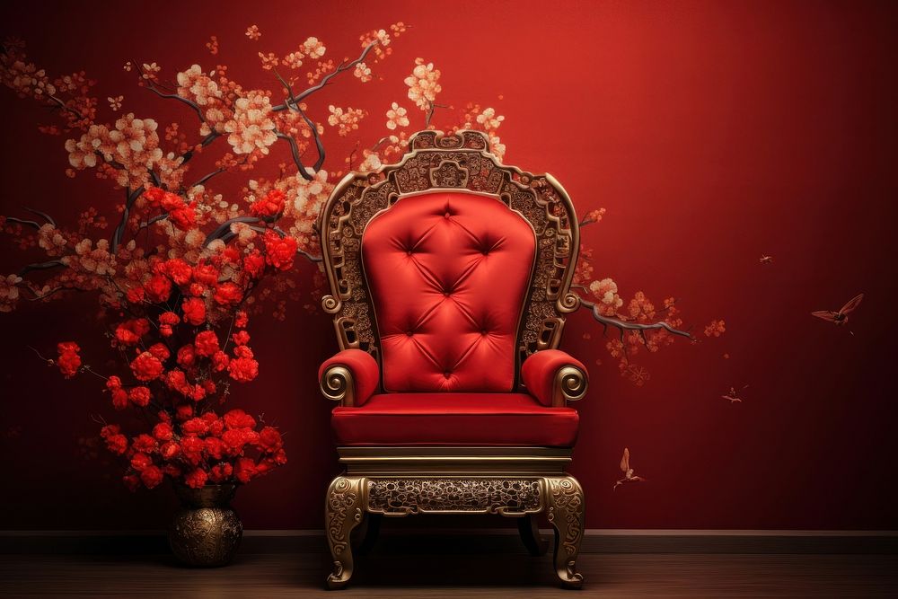 Chinese New Year style of Chair chair furniture throne.