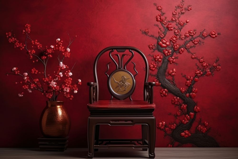 Chinese New Year style of Chair chair architecture furniture.