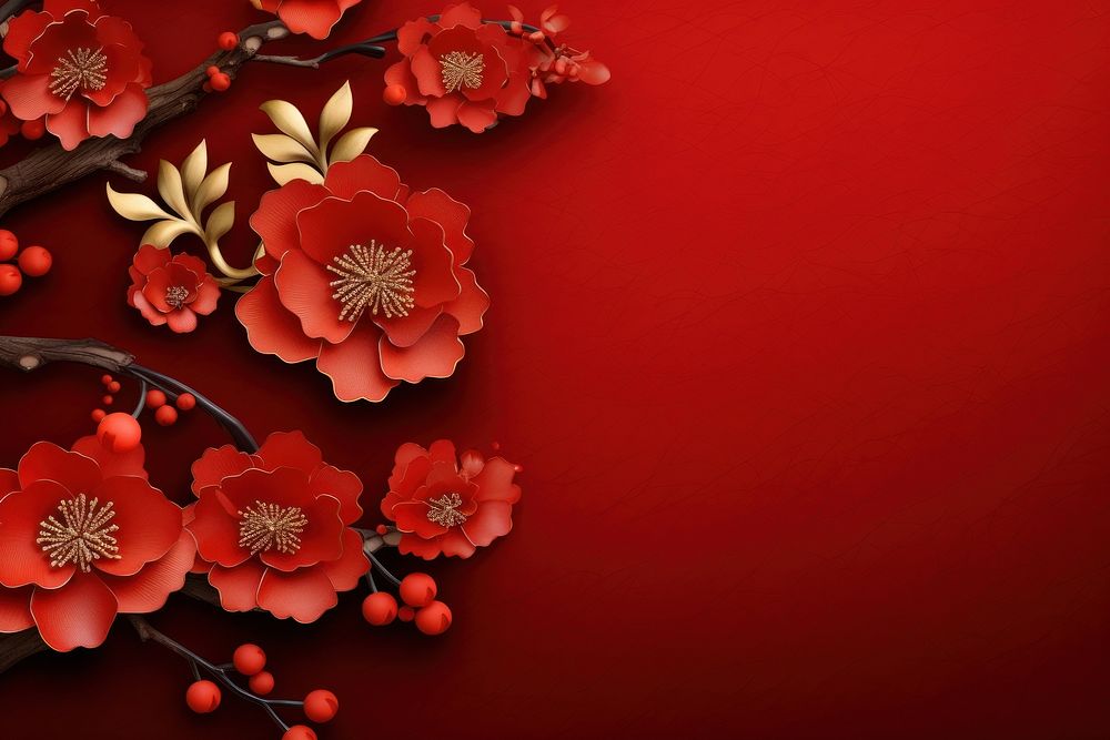 Chinese New Year style of Flower flower backgrounds plant.