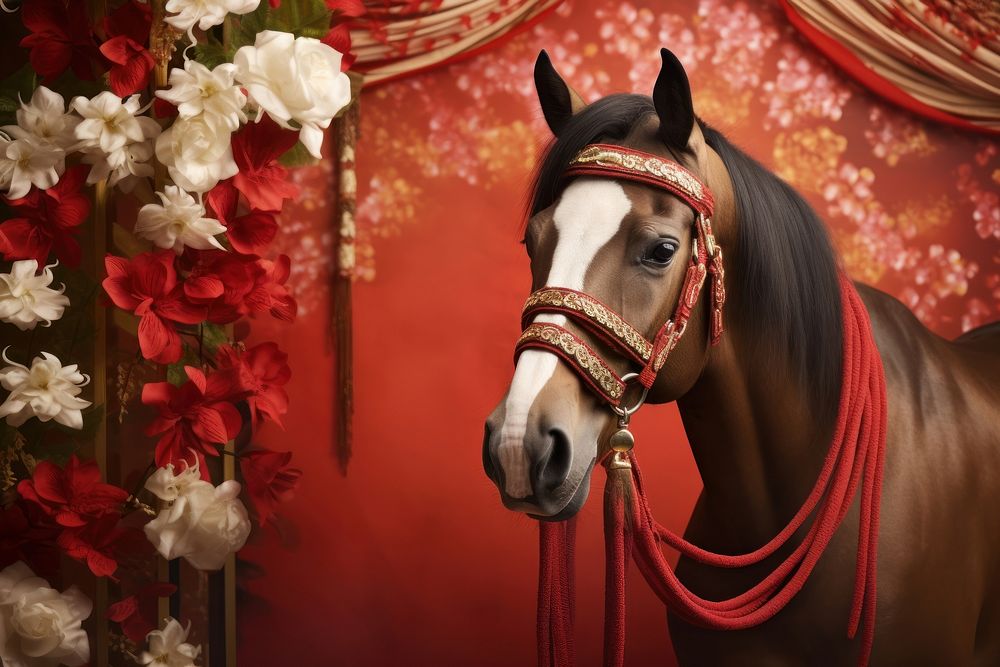 Chinese New Year style of Horse horse stallion animal.