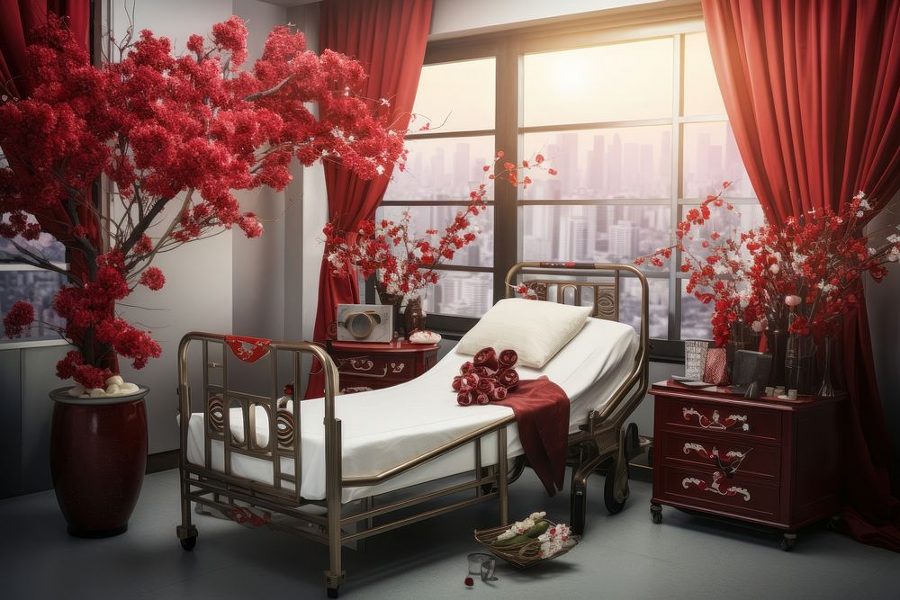 Chinese New Year style of Hospital architecture furniture building.