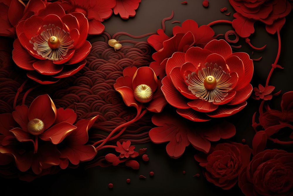 Chinese New Year style of Lotus pattern flower petal.