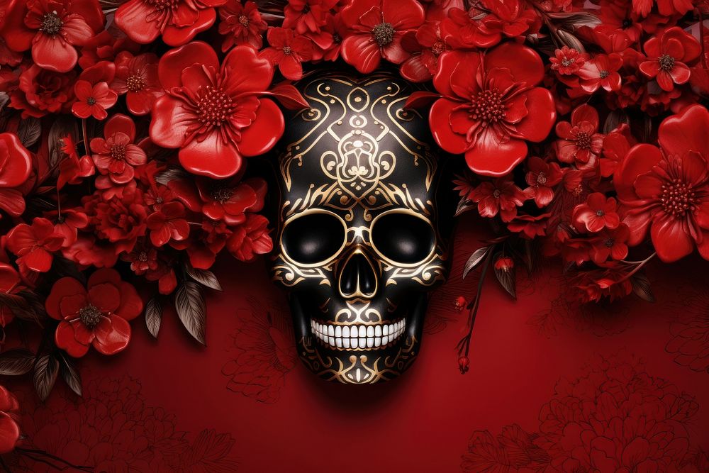 Chinese New Year style of Skull flower plant petal.