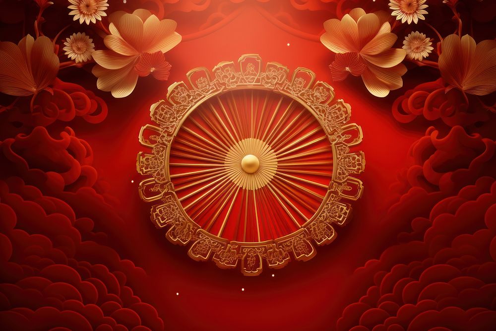 Chinese New Year style of Sun backgrounds pattern red.