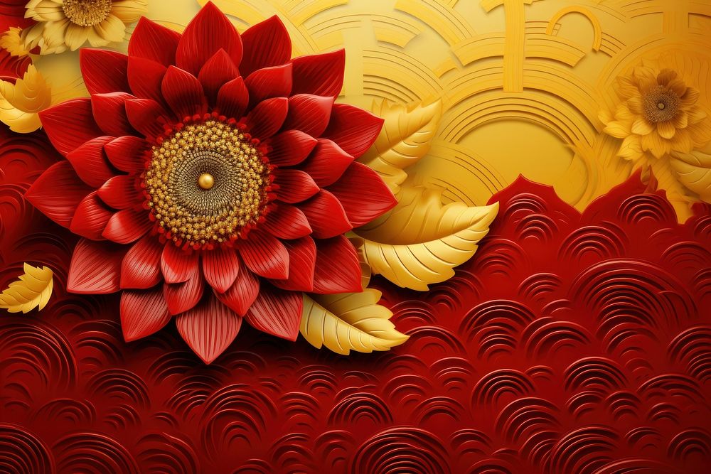 Chinese New Year style of Sunflower backgrounds pattern petal.