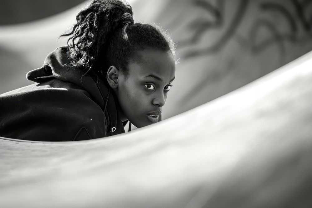 Black girl portrait contemplation photography.