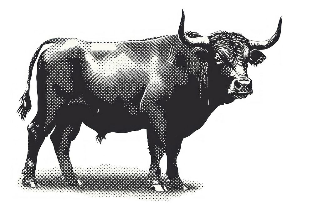 Bull livestock buffalo cartoon.