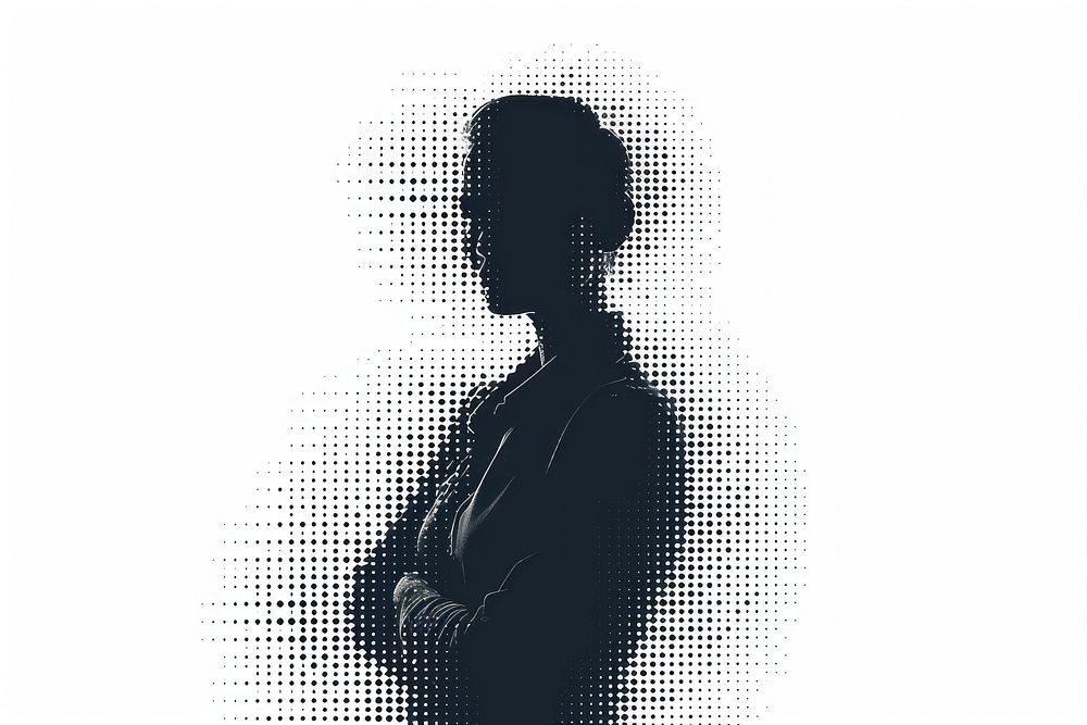 Computer silhouette adult white background.