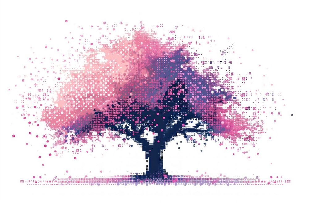 Sakura pixelated purple plant.