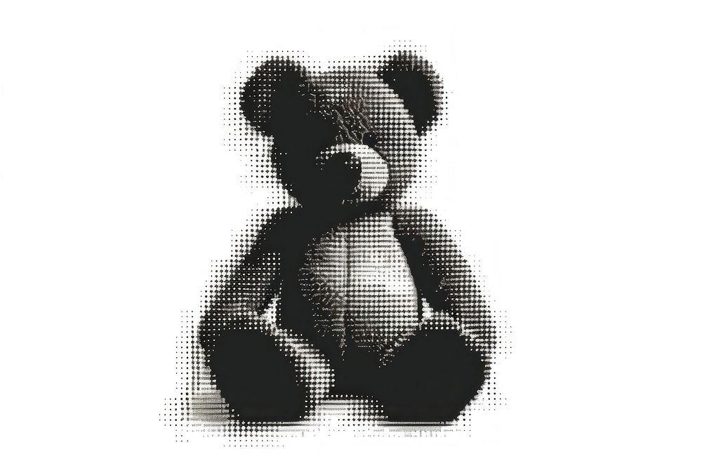 Teddy bear cartoon toy white background.