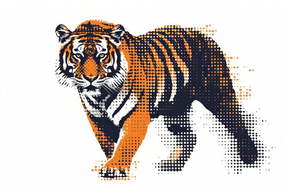Tiger tiger pixelated wildlife.