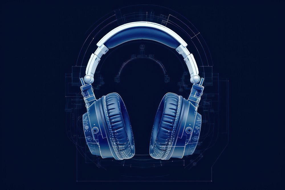 Headphones headphones headset blue.