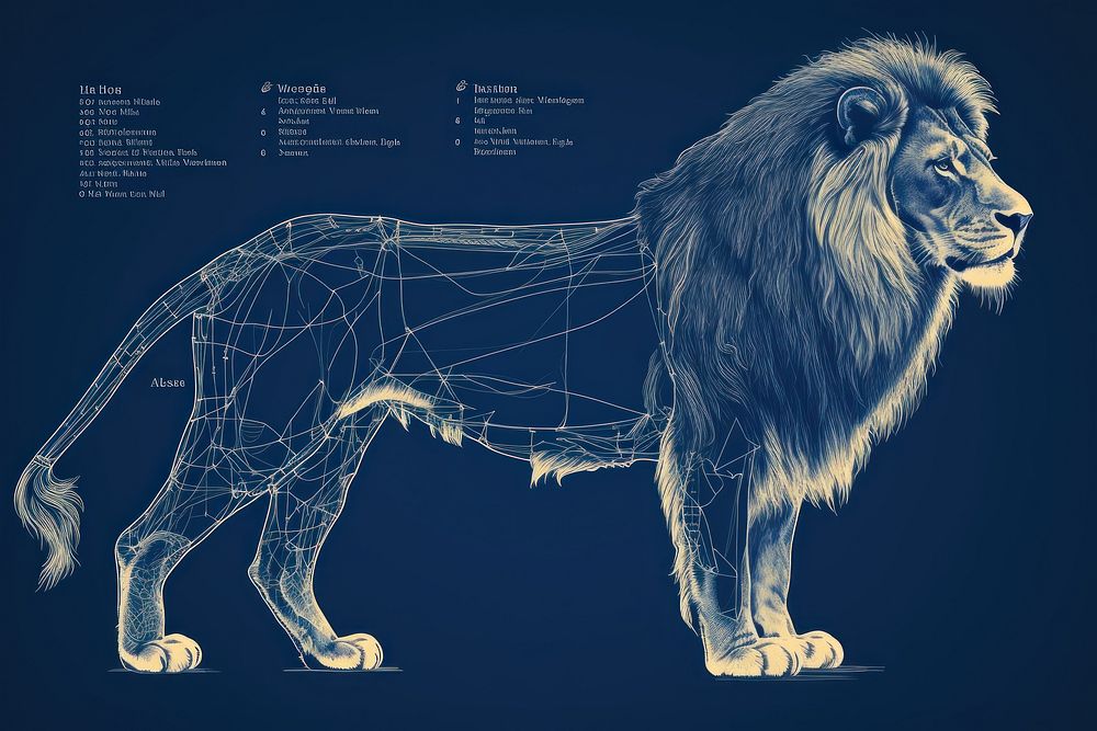 Lion diagram drawing animal.