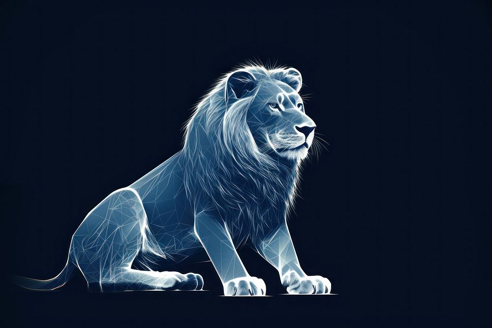Lion mammal animal blue.