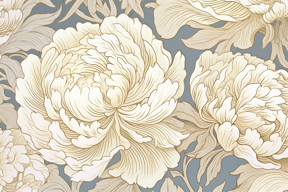 Peony pattern art wallpaper backgrounds. | Premium Photo Illustration ...