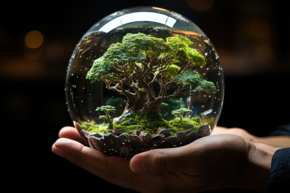 Globe tree bonsai nature. AI generated Image by rawpixel.