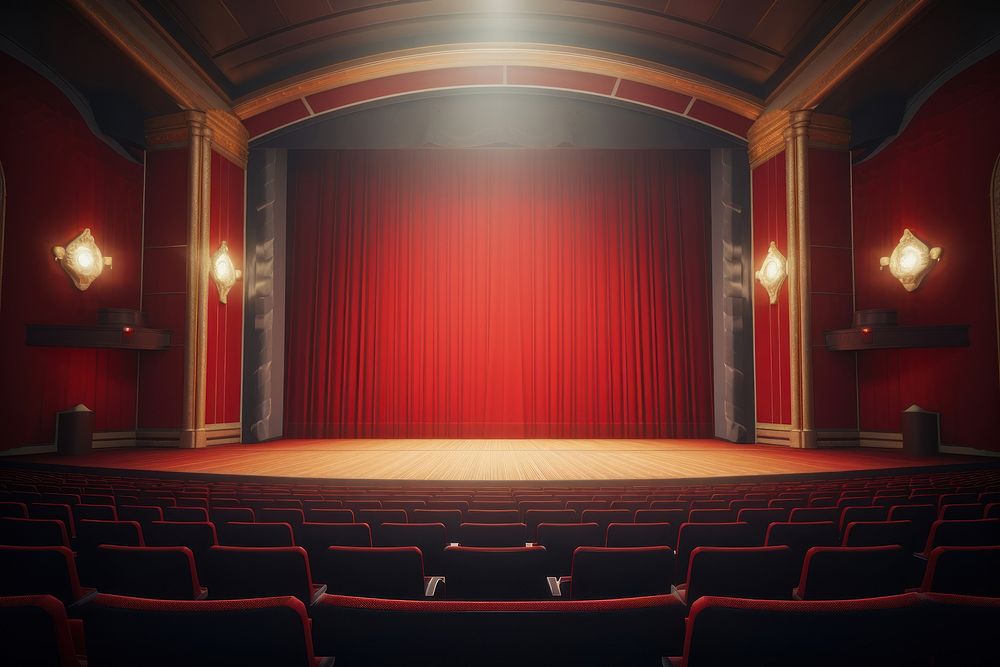 Cinema stage auditorium cinema. AI generated Image by rawpixel.