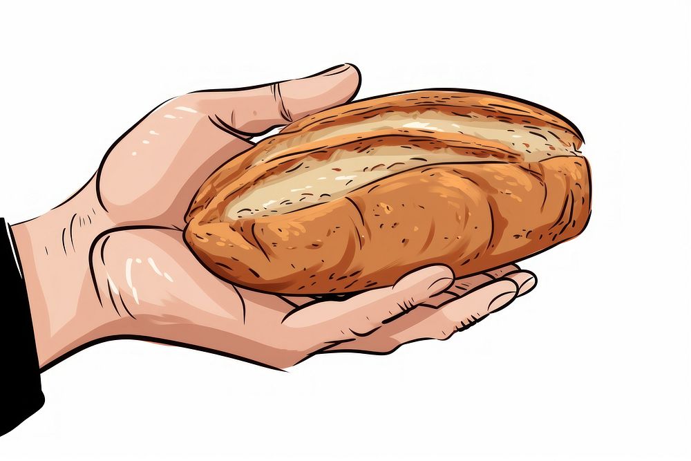 Human hand holding Bread bread food sourdough.