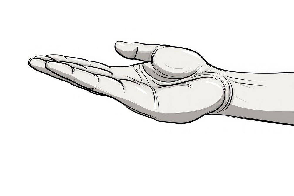 Human hand holding something cartoon drawing finger.