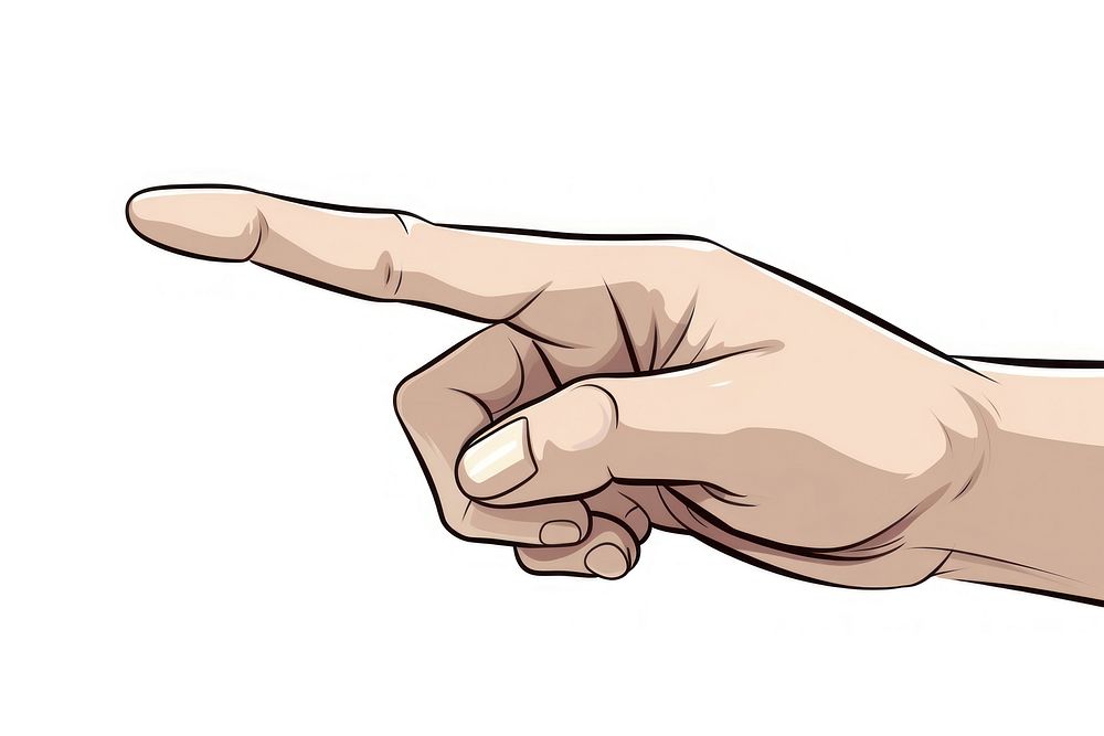 Human hand touching or pointing to something cartoon finger human.