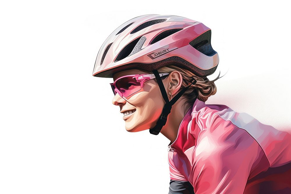 Woman in bicycle helmet adult competition sunglasses.