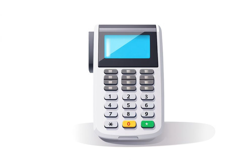 Credit card machine calculator white background mathematics.