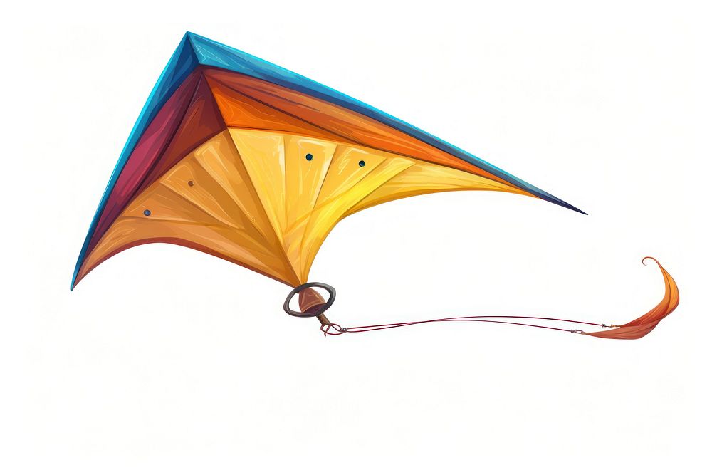 Flying kite toy white background windsports.