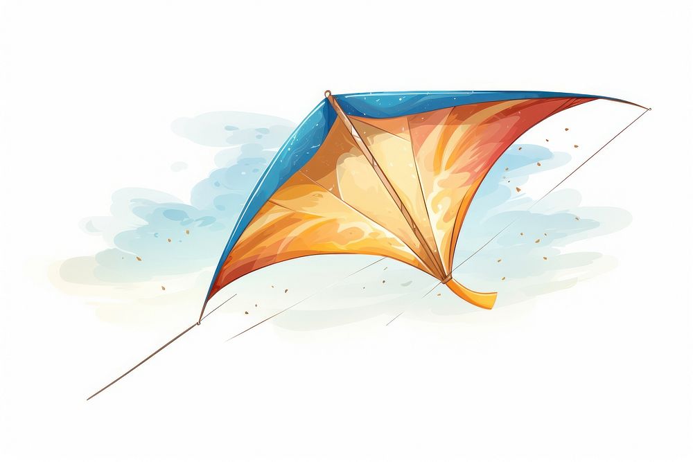 Flying kite toy white background transportation.