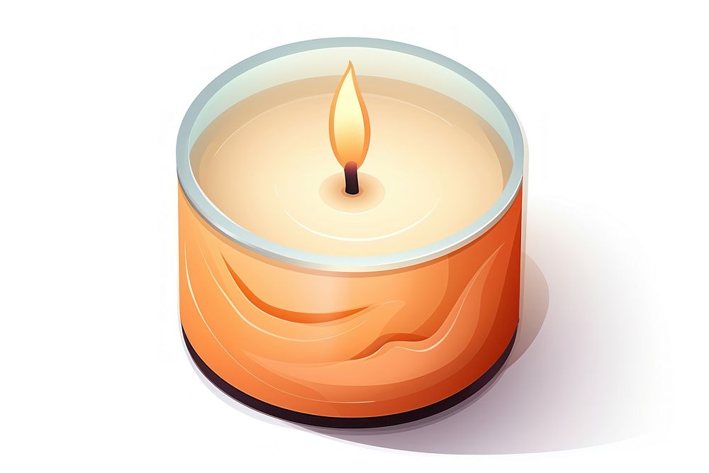 Candle fire white background lighting.