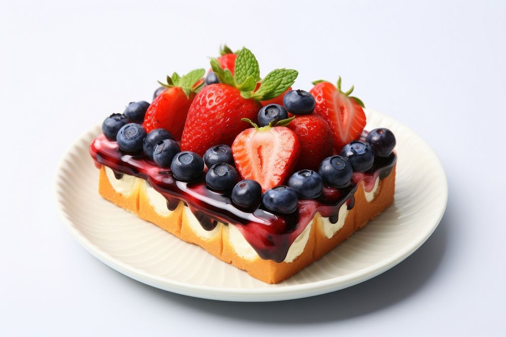 Japanese fruit sandwich strawberry blueberry dessert.