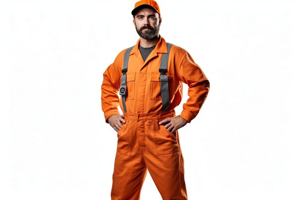 Construction man adult white background protection. AI generated Image by rawpixel.