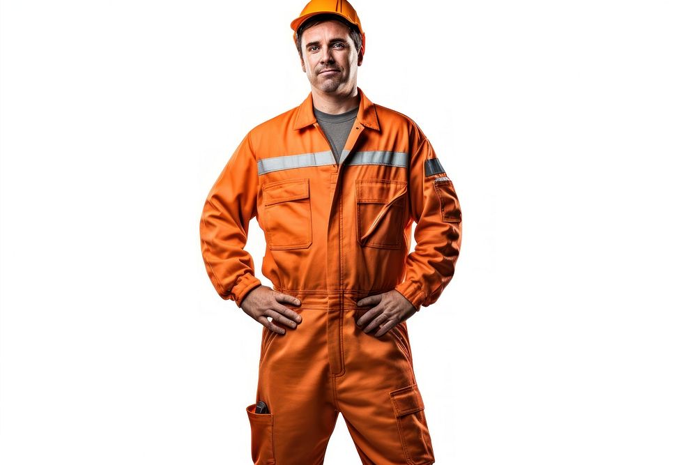 Construction man helmet white background firefighter. AI generated Image by rawpixel.