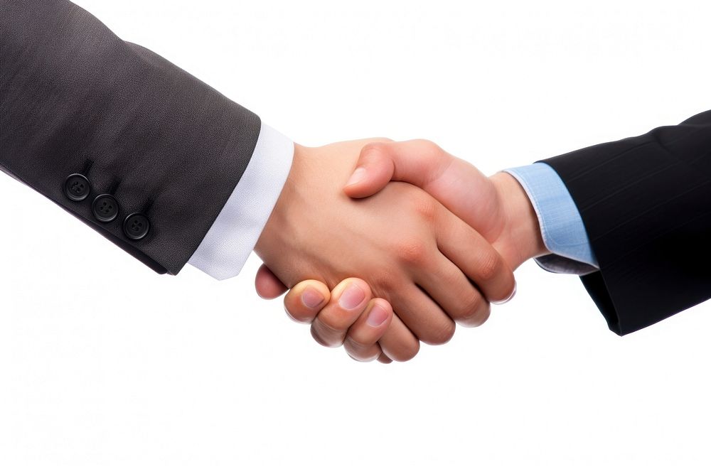 Business handshake agreement greeting success.